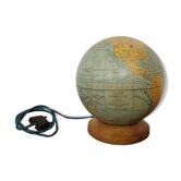 Globe terrestre verre J Forest lumineux 1950