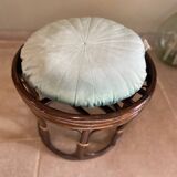 Pouf en rotin vintage