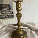 Grand bougeoir ancien en bronze  26 cm style Louis XV