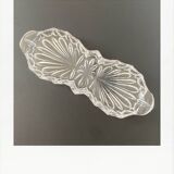 Small chiseled glass dish