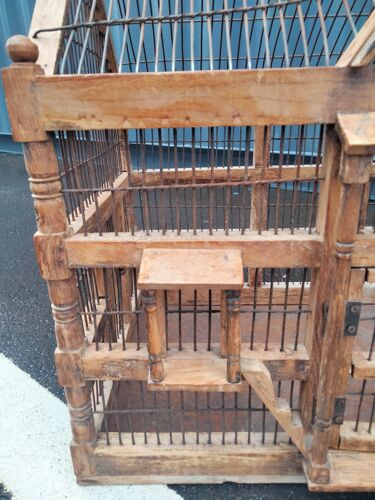 Cage a oiseaux ancienne bois vintage