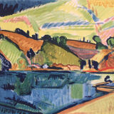 Pont-Aven. Lithograph by Pierre GUASTALLA 1891-1968