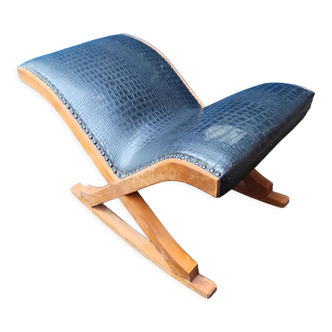 Rocking ottoman and vintage leather