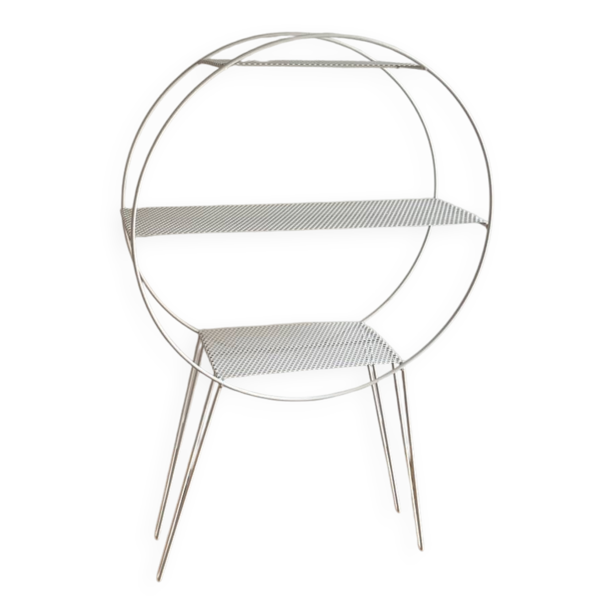 White lacquered circular shelf – 1980s–90s