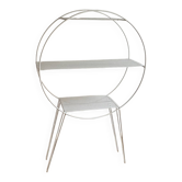 White lacquered metal circular shelf – 1980s–90s