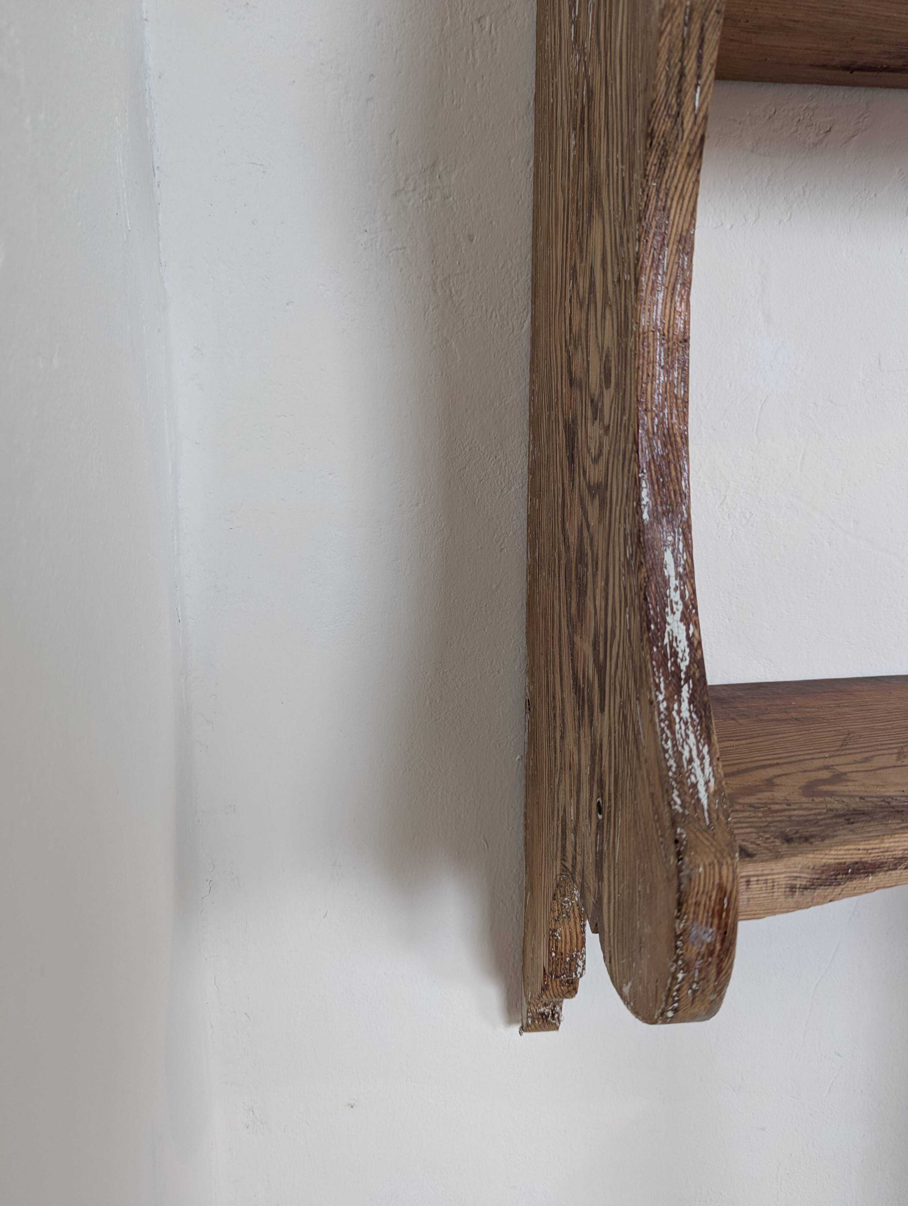 Large antique fir shelf