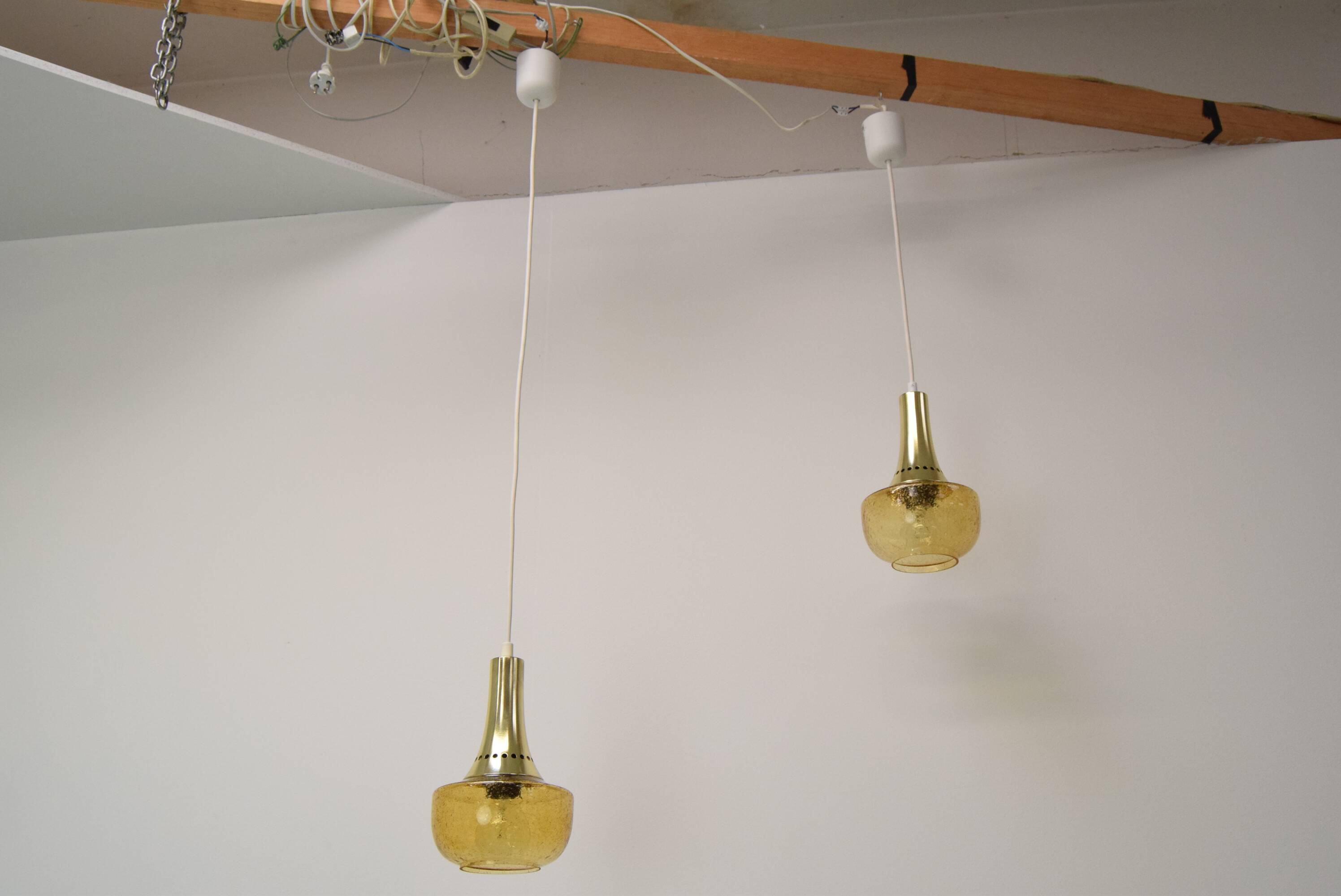 Pair of Mid-century Pendants, Czechoslovakia, 1960's.