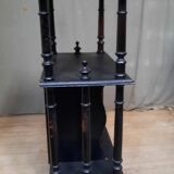 Blackened wooden shelf