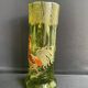 Vase “Nancy with enameled rooster” antique green FT Legras