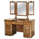 Table de toilette gothique en noyer Burr & Burl avec ferrures en laiton