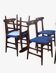 Chaises italiennes en teck années 60 bleue