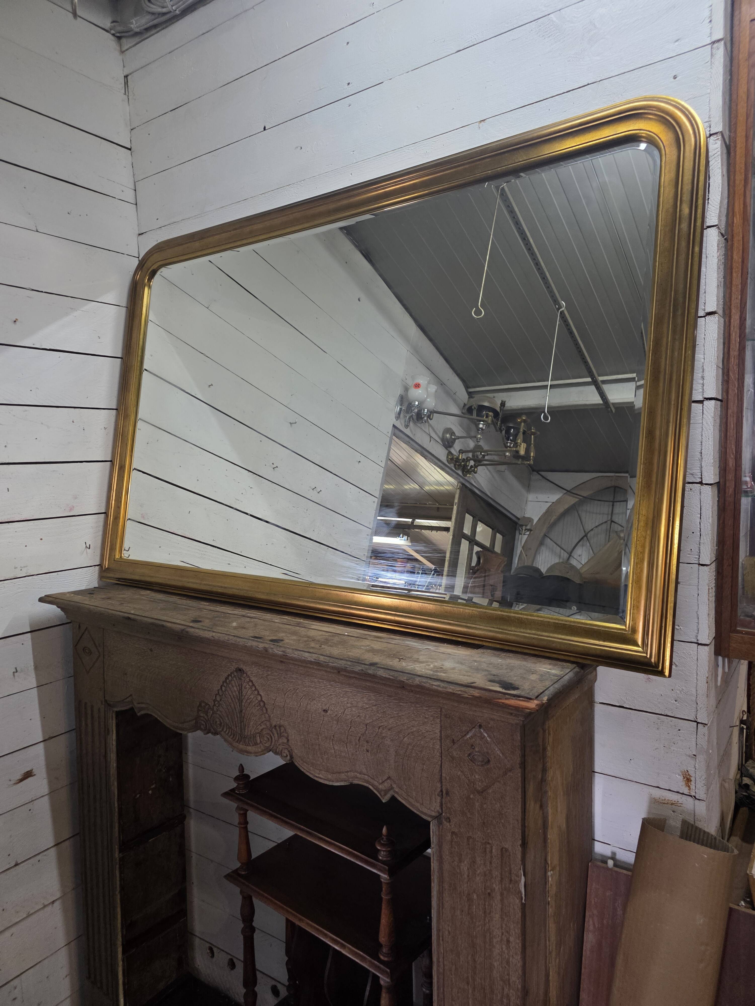 Louis Philippe style gilded mirror, mid-20th century, bevelled mirror.