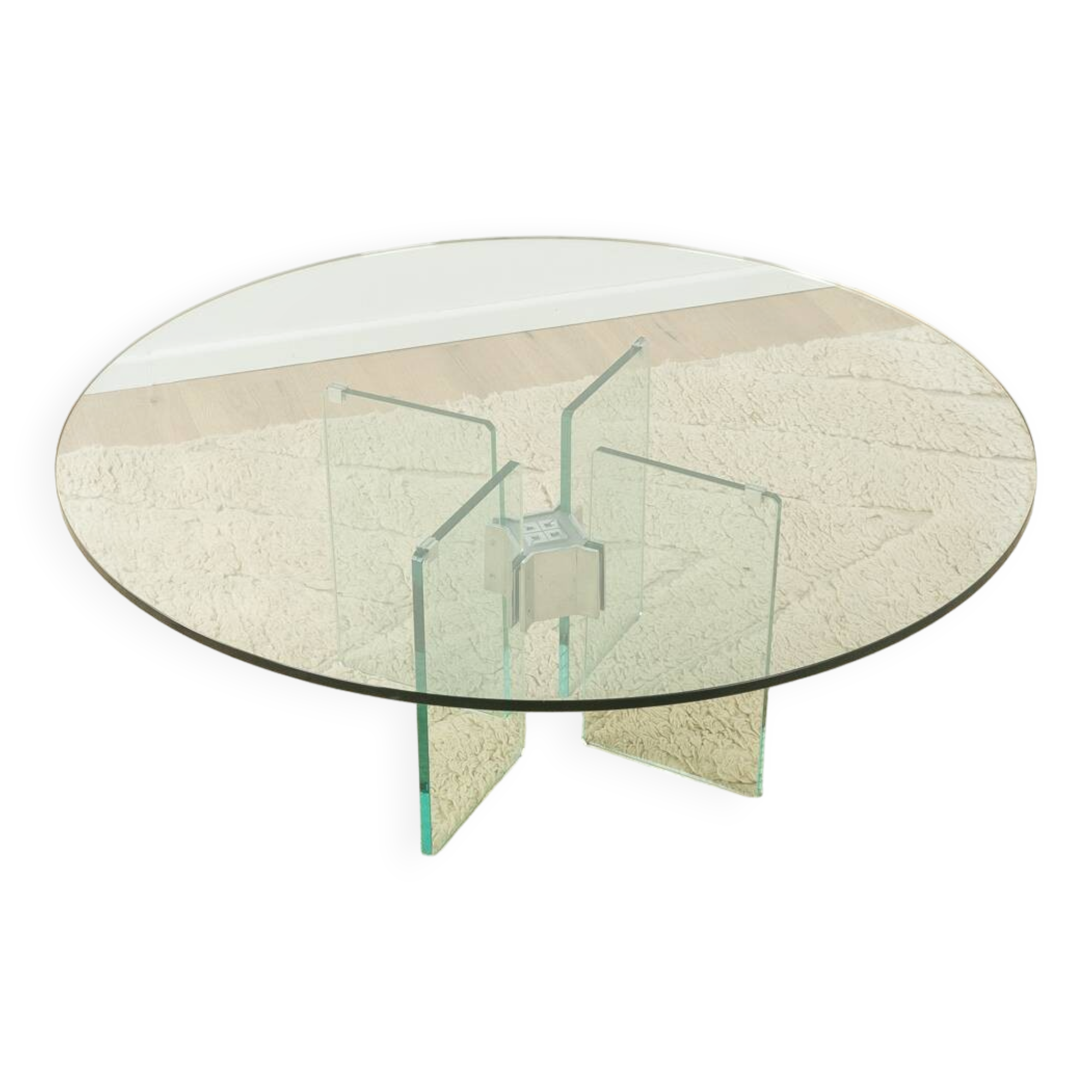 70s Glass Coffee Table by Peter Ghyczy