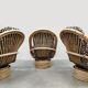 Vintage bamboo rocking lounge swivel tilt chairs Axel Enthoven