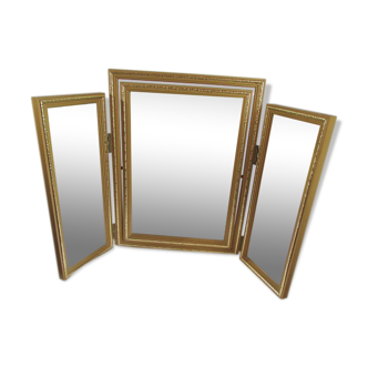 Mirror to ask triptych gilt frame 72x50cm