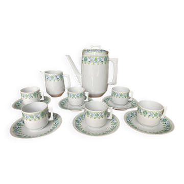 Vintage Limoges porcelain coffee set Bernardaud Eridan Design 1970