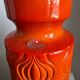 Scheurich Keramik Large Orange Vase: Vintage Mid Century Modern Fat La