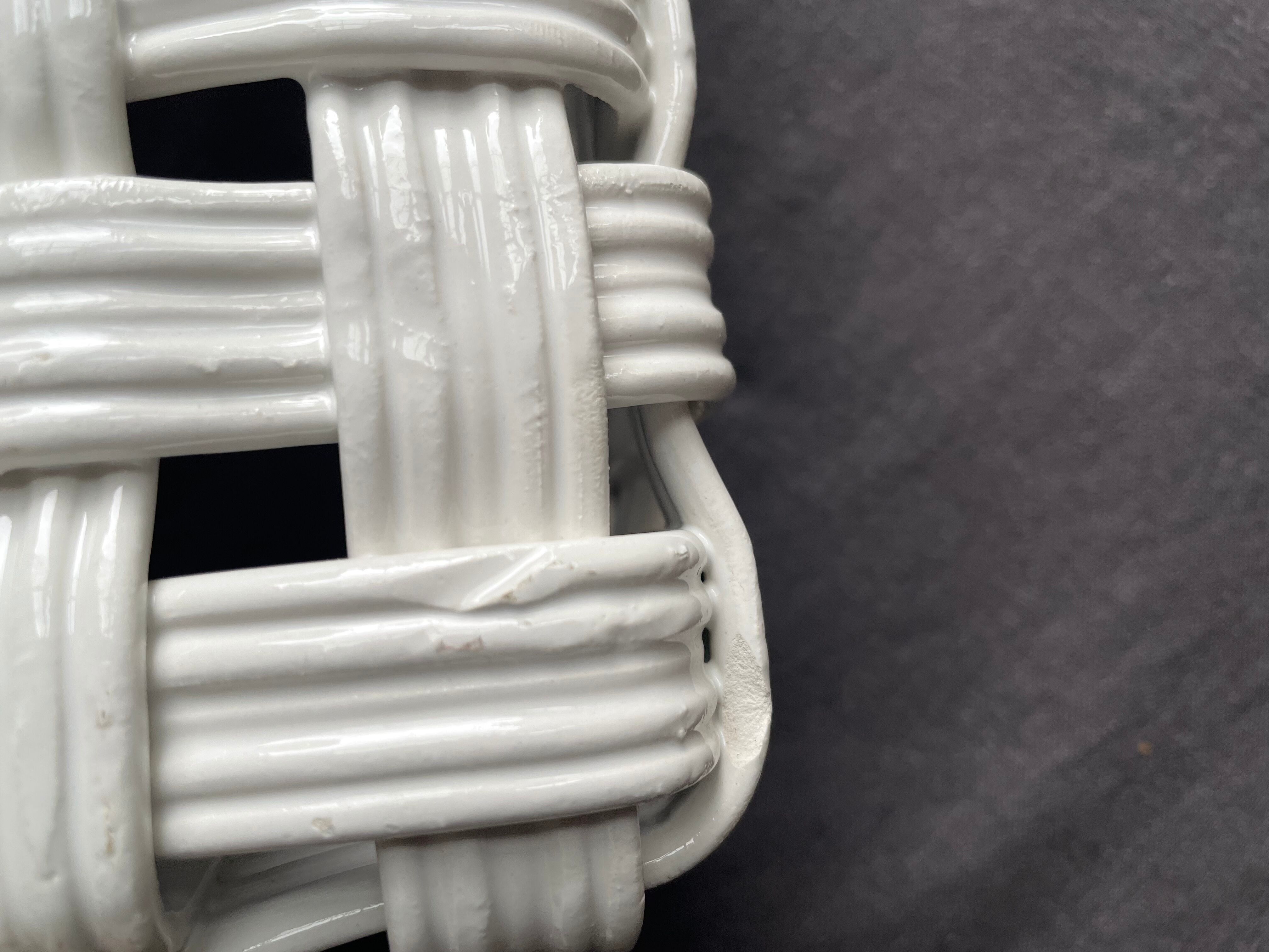 White ceramic basket