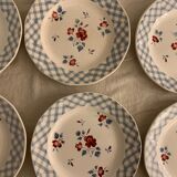 6 dessert plates made of old earthenware Digoin Sarreguemines model Bastia art deco