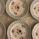 6 dessert plates made of old earthenware Digoin Sarreguemines model Bastia art deco