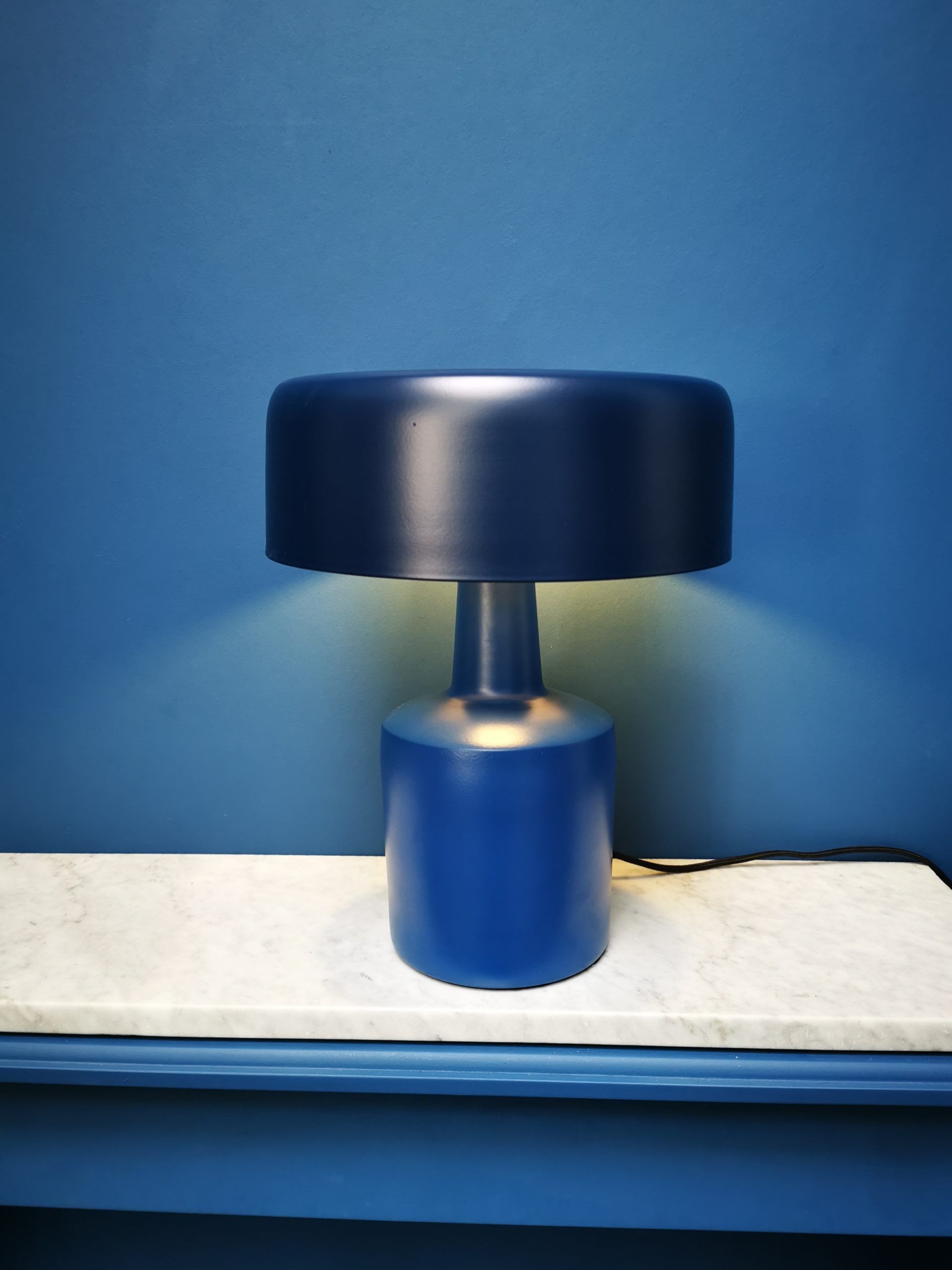 Blue metal lamp