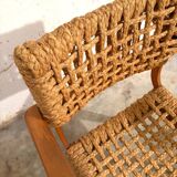 Oak and Rope Arm Chair by Audoux and Minet, Vibo