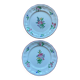 Assiettes dessert Luneville KG décor fleurs roses