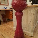 Art Nouveau earthenware flowerpot on column