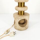 Foot of lamp kinetic sculpture in travertine 1970