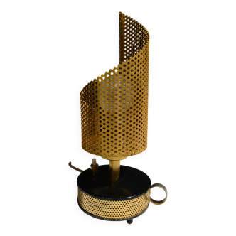 Lampe métal perforé télé ambiance années 50