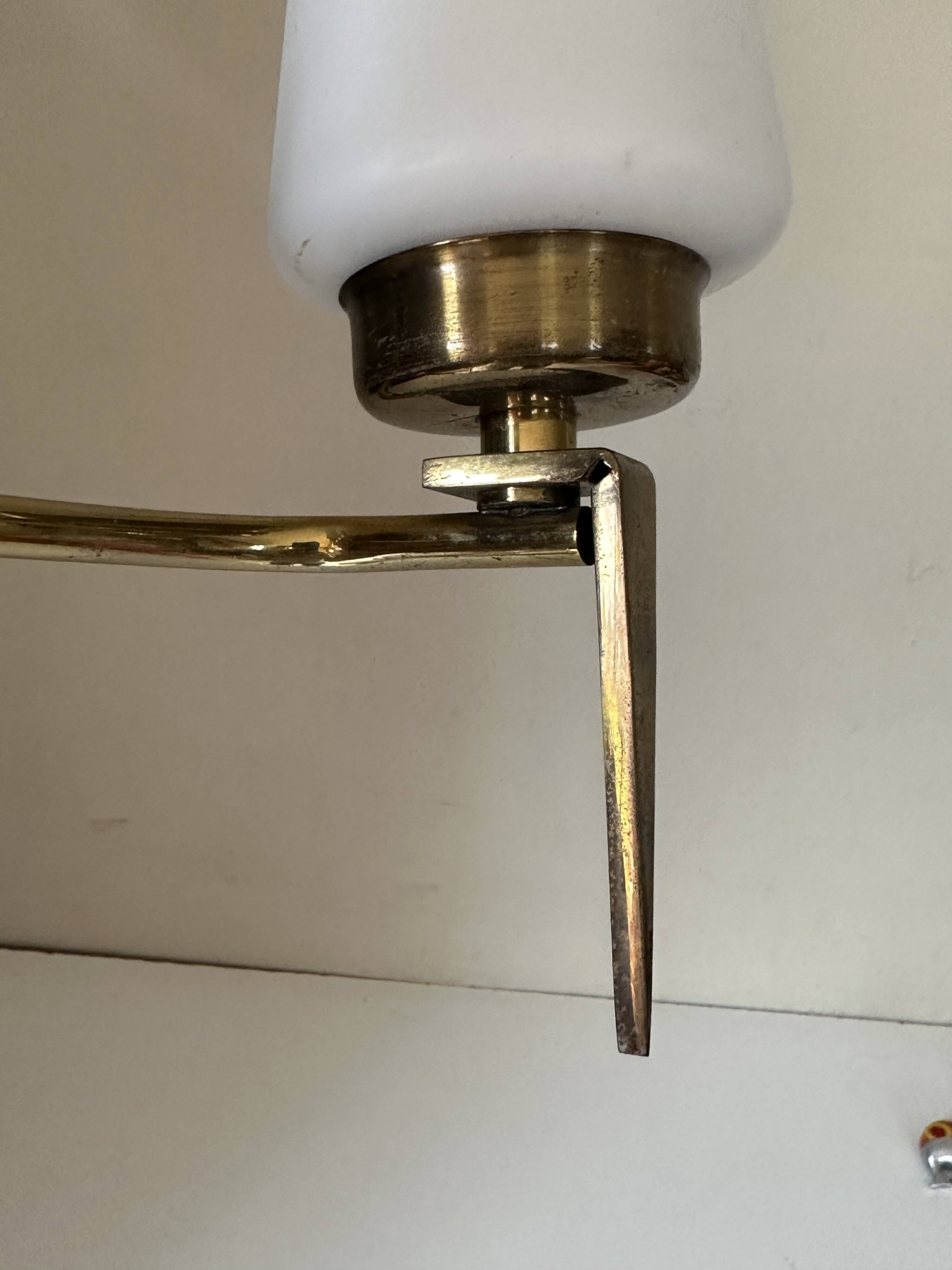 Vintage design solid brass wall light from the 60s