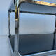 Chrome and smoked glass coffee table from the 1970s.