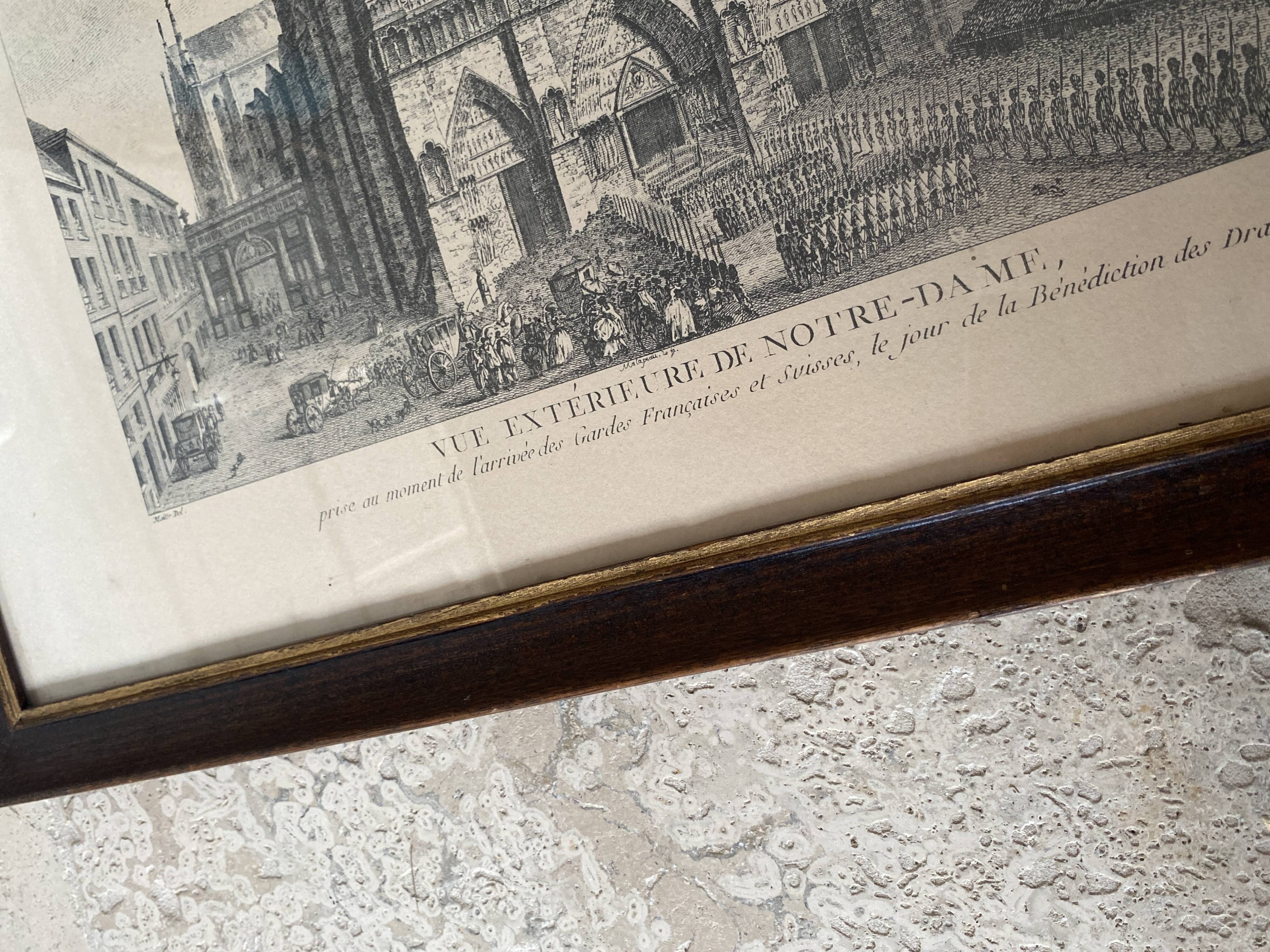 Paris 19th engraving, glass frame