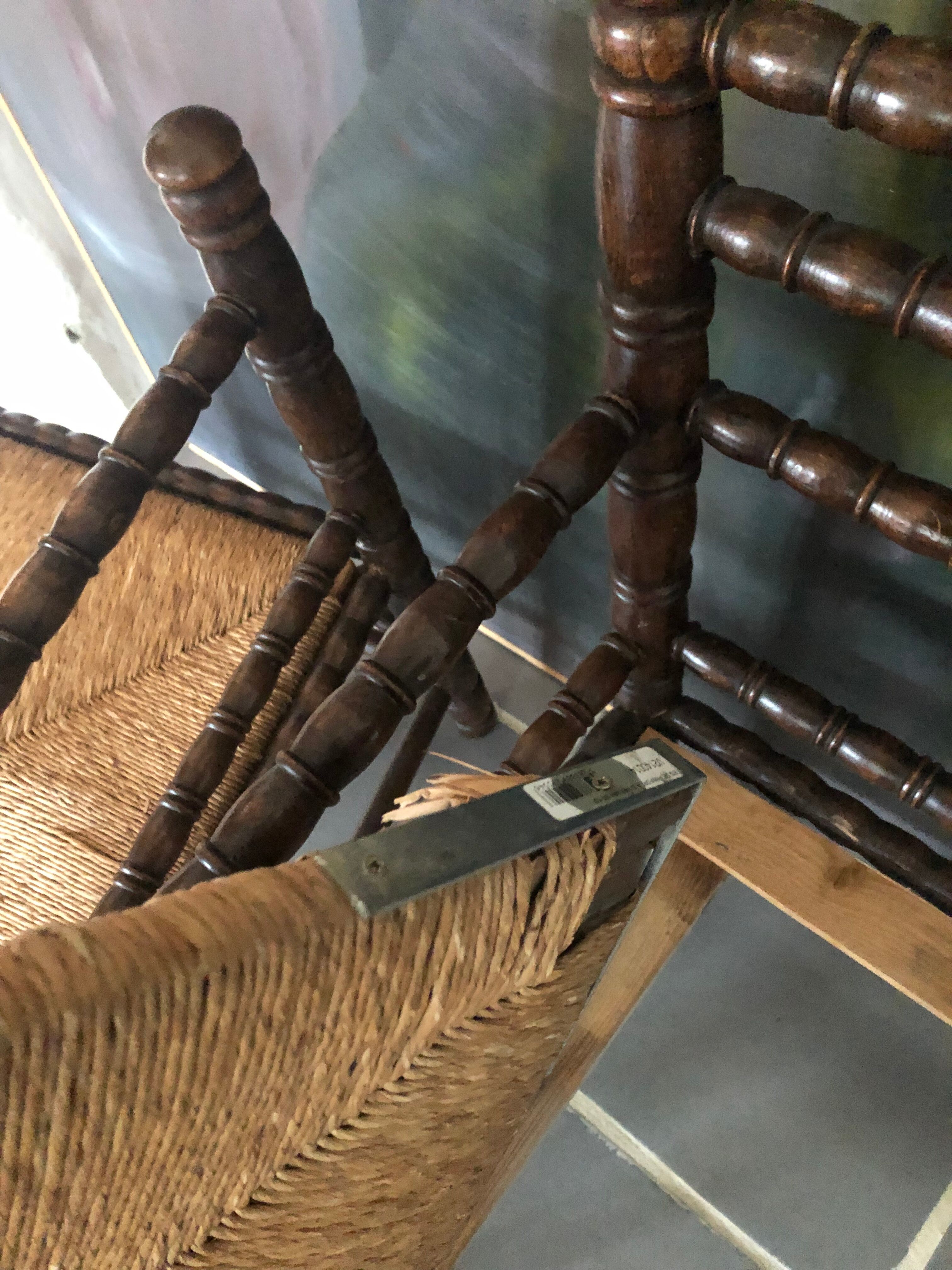 Paire de fauteuils anciens bois tourné