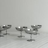 6 shiny stainless steel dessert bowls