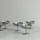 6 shiny stainless steel dessert bowls