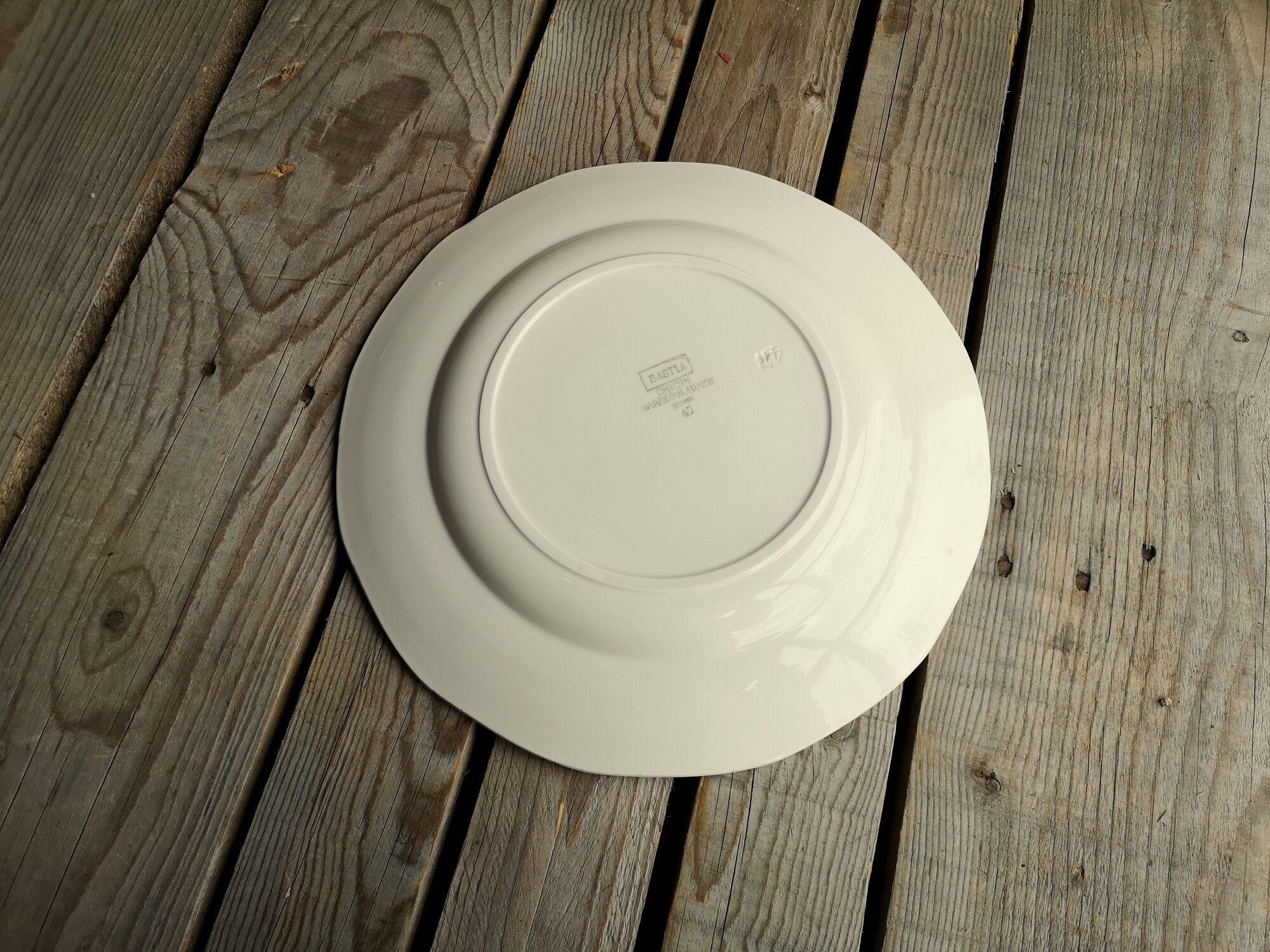 Old Round Plate in Ceramics by Digoin Sarreguemines Model Bastia