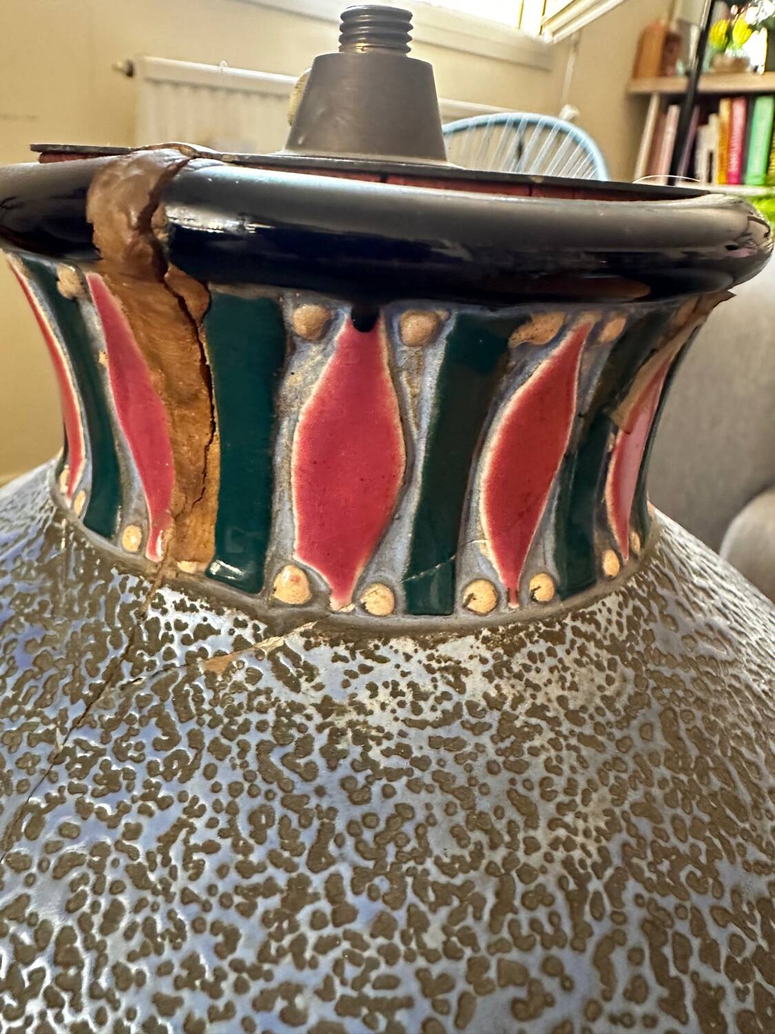 Amphora lamp vase Czechoslovakia Art Deco H 30 cm