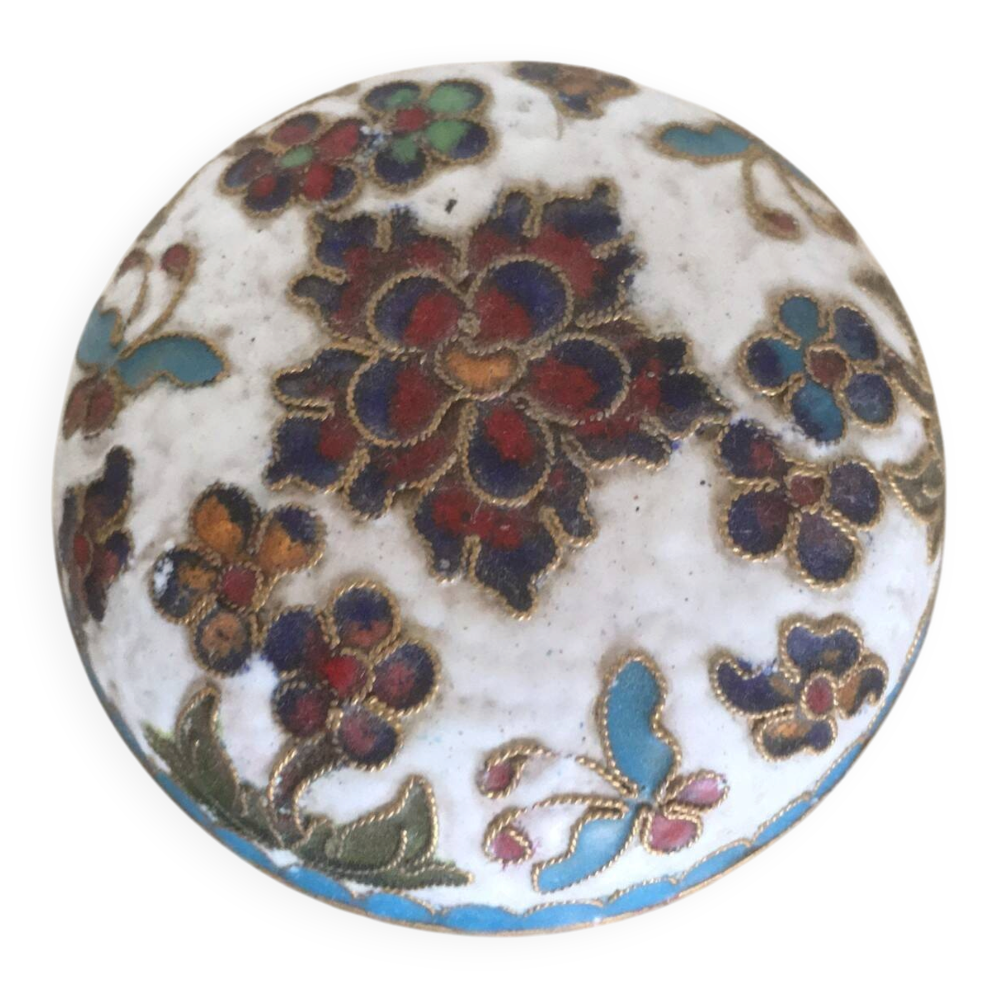 Boite ancienne emaux metal cloisonne