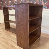 Large oak corner bookcase, 1950s design.