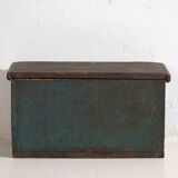 Petit coffre ancien patinée bleu cobalt (c.1920) #74