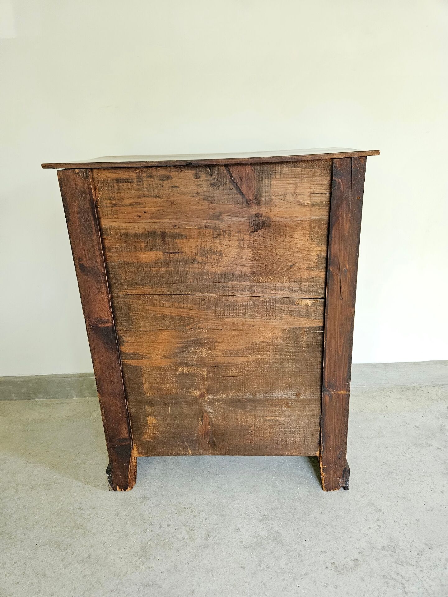 commode 4 tiroirs meuble rangement bois ronce de noyer ancienne vintag