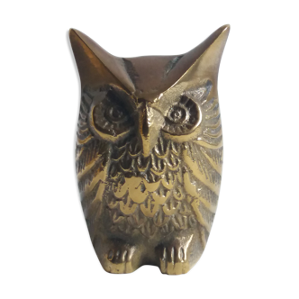 Chiseled brass owl