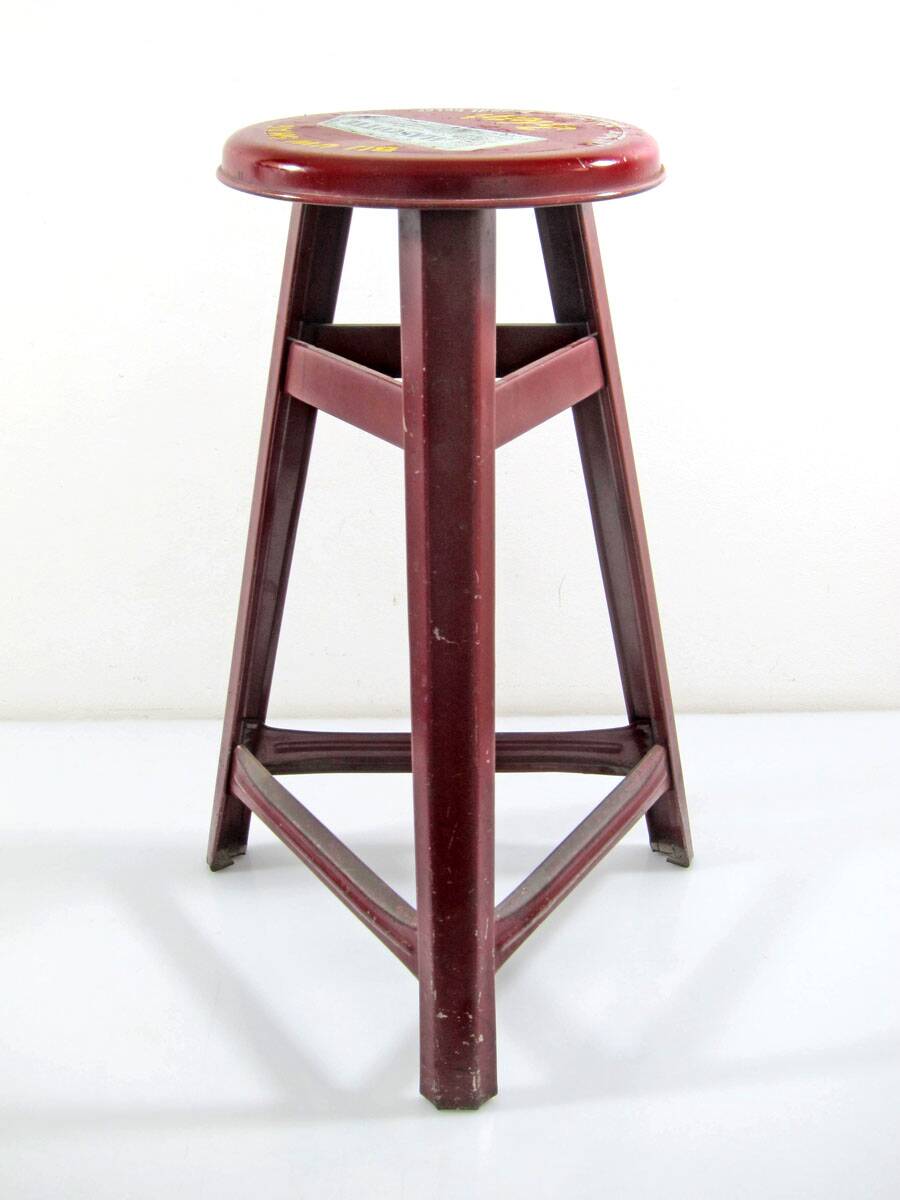 Mascotte Red Metal Stool – 1950s Cigarette Advertising Collectible