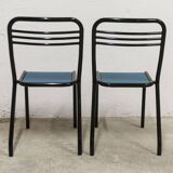 Pair of restored Jean Pauchard Tolix chairs 1960