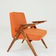 Scandinavian orange papaya wool armchair 1960