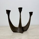 Brutalist bronze candle stick by Horst Dalbeck , 1970s Germany
