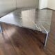 Table basse vintage et moderniste Rolf Benz en marbre et acier