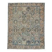 1970s Vintage Persian Handmade Wool Cotton Light Brown Area Rug 272x338