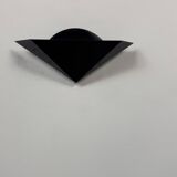 Pair of vintage wall sconces, matte black metal, France, 1970.